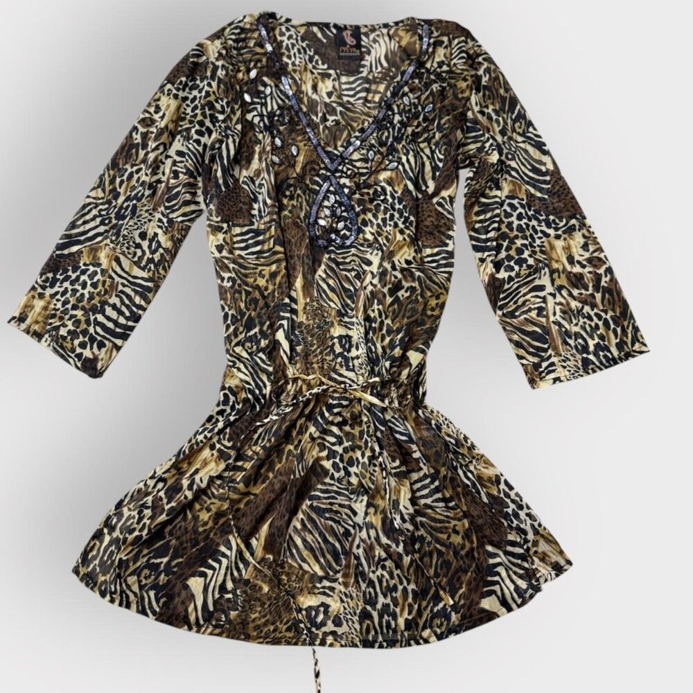 Animal Print Peplum Dress